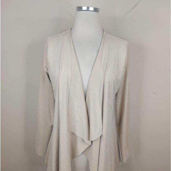 Soft Surroundings Faux Suede Cardigan Jacket Open Draped Front - Picture 2 of 8